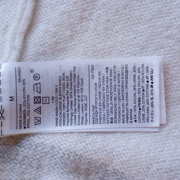 Gap Oversized Wool-Blend Hi-Lo Sweater M Ivory Gray *50off3* - Picture 4 of 6